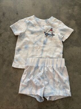 Garanimals Light Blue Tie-Dye Pajama Set with Dog Graphic